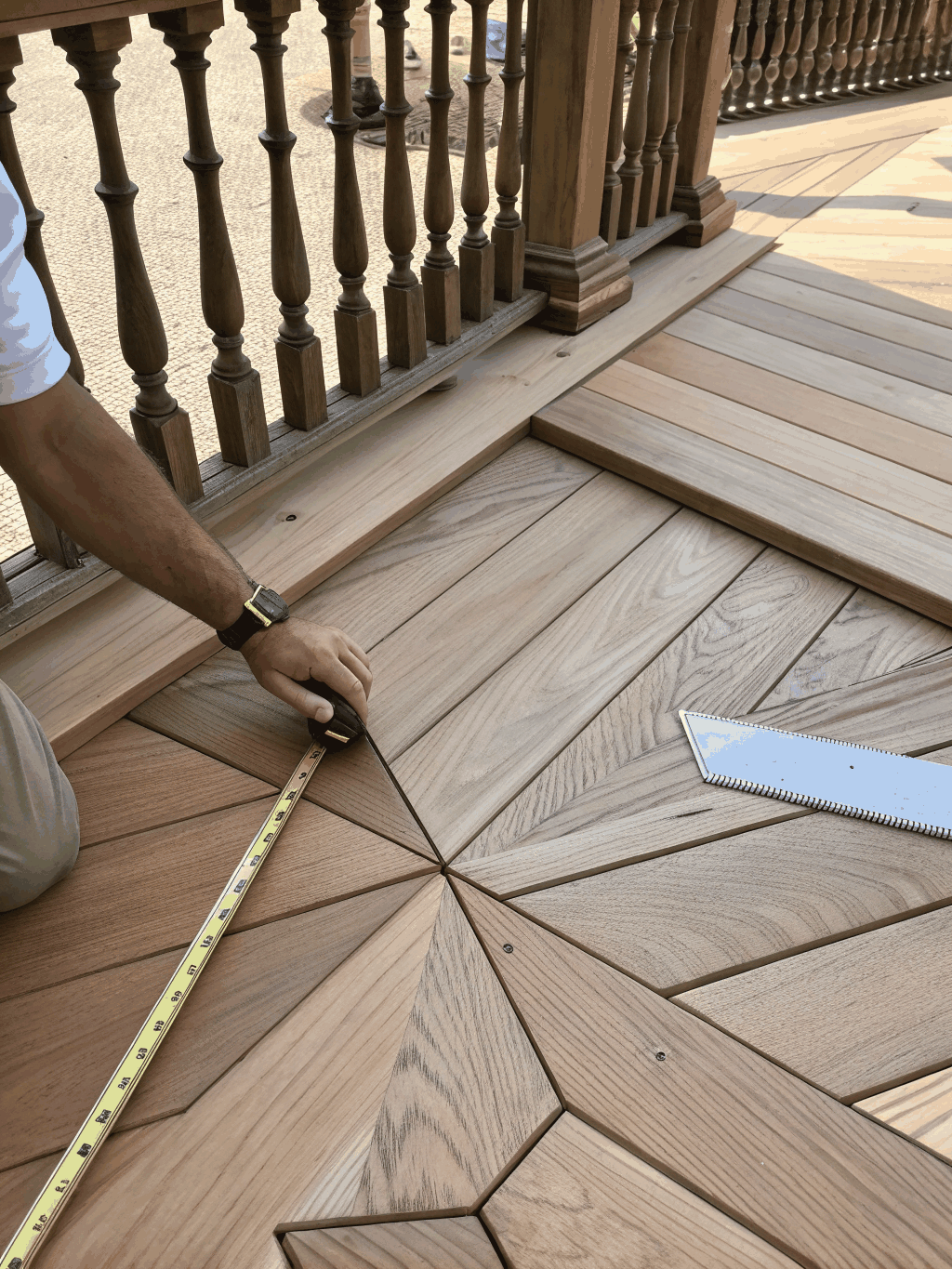 Custom built wooden deck and porch construction